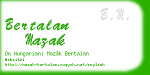 bertalan mazak business card